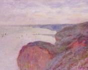 克劳德 莫奈 : On the Cliff near Dieppe, Overcast Skies